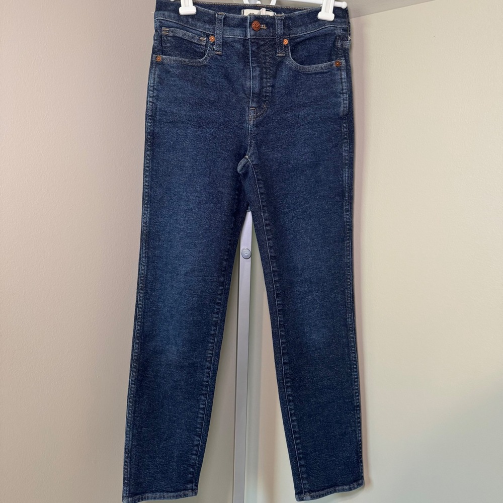 Madewell Mid-Rise Stovepipe Jeans Dark Wash Denim Womens Size 25
